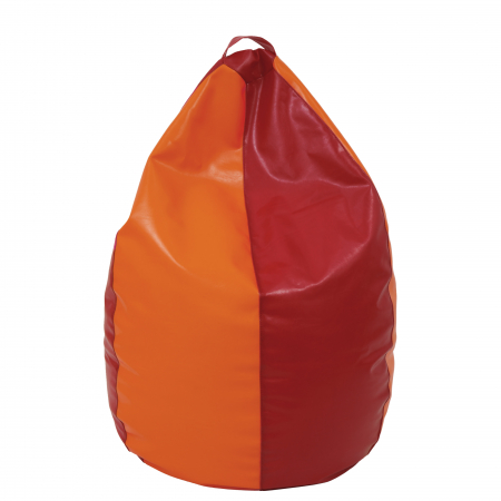 Noutăți - Mara - fotoliu puff - imitatie piele - rosu/portocaliu