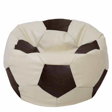 Magazin - Mega Ball - fotoliu puf - imitatie piele crem/maro