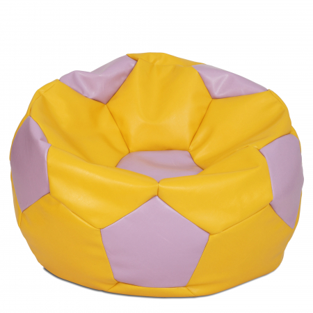 Magazin - Mega Ball - fotoliu puf - imitatie piele galben/mov