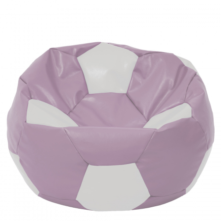Magazin - Mega Ball - fotoliu puf - imitatie piele mov/alb