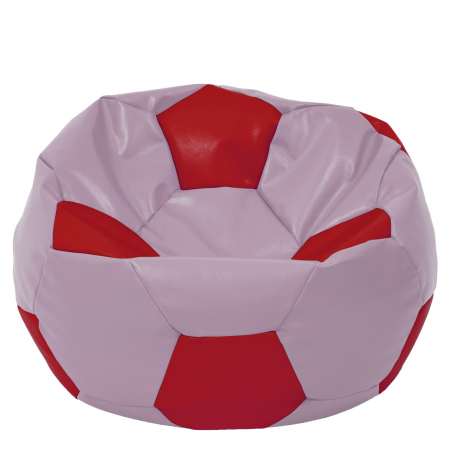 Magazin - Mega Ball - fotoliu puf - imitatie piele mov/rosu