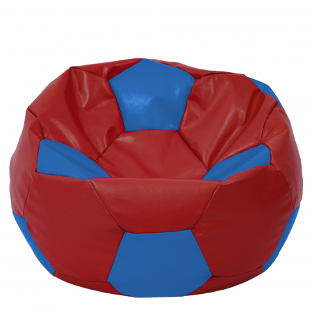 Magazin - Mega Ball - fotoliu puf - imitatie piele rosu/albastru