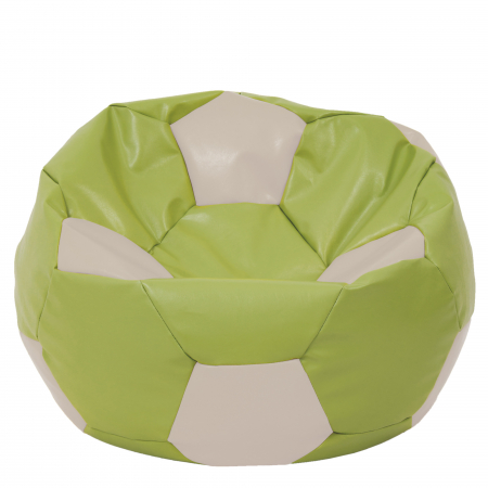 Magazin - Mega Ball - fotoliu puf - imitatie piele verde/crem