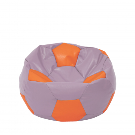 Magazin - Mondo Ball - fotoliu puf - imitatie piele - mov/portocaliu