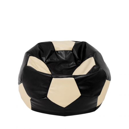 Magazin - Mondo Ball - fotoliu puf - imitatie piele - negru/crem