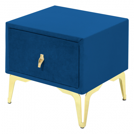 Noptiere - Noptiera tapitata albastru, cu picioare aurii