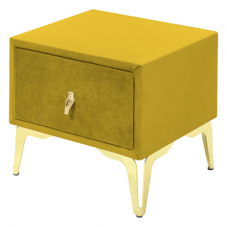 Noptiere - Noptiera tapitata galben mustar, cu picioare aurii