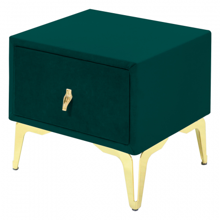 Noptiere - Noptiera tapitata verde, cu picioare aurii