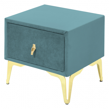 Noptiere - Noptiera tapitata verde marin, cu picioare aurii