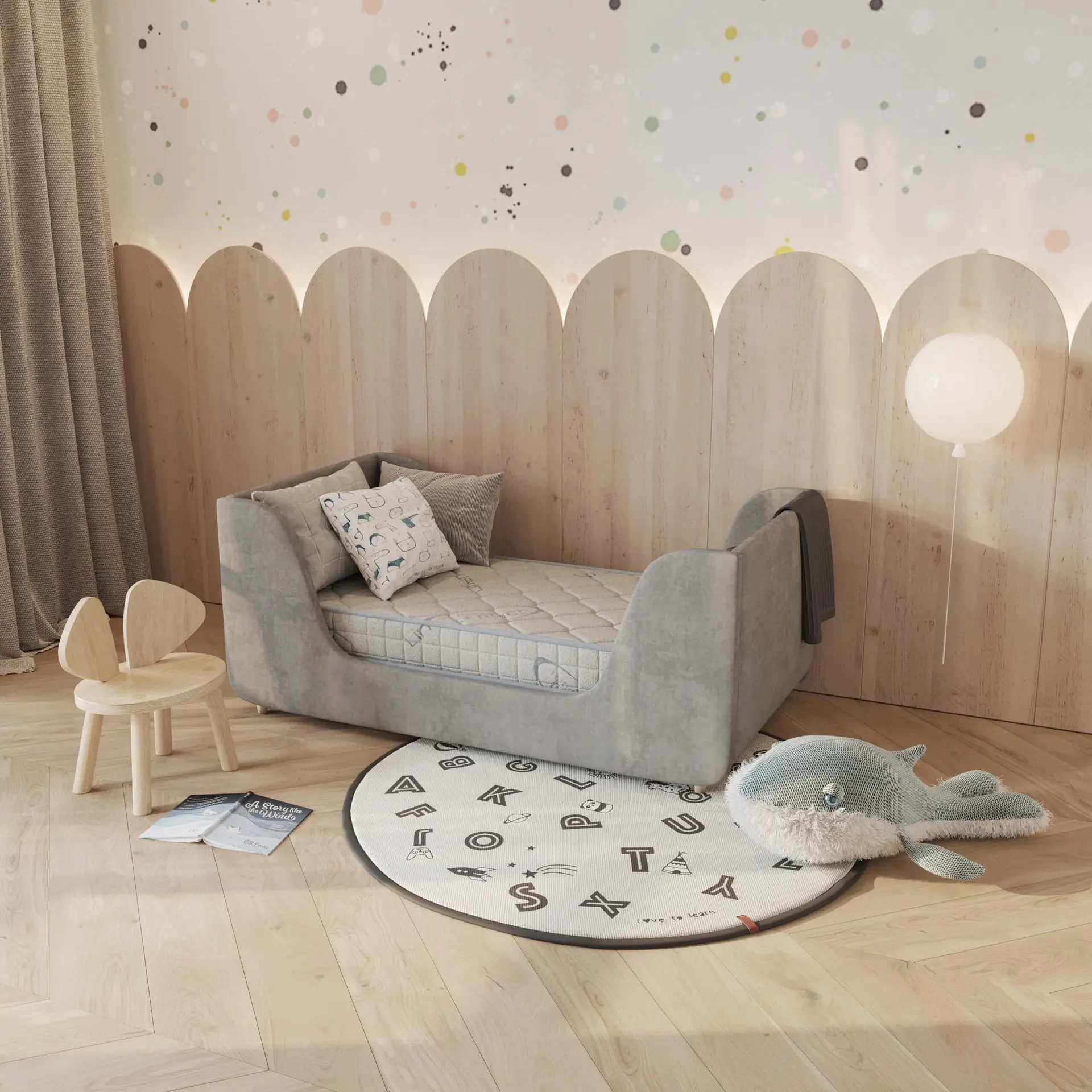 Saltele - Saltea pentru copii BABY DREAM Geladi, 120cm*60cm*12cm, fermitate ridicata, husa antibacteriana cu fibre din cocos, lana, bumbac