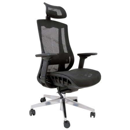 Magazin - Scaun full mesh Lyon Lux - negru/negru