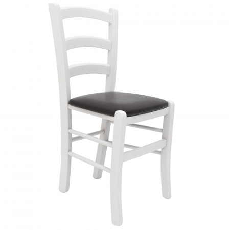 Magazin - Scaun Paesana, cadru fag, culoare alb, material piele ecologica wenge