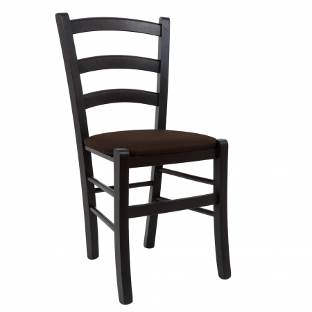 Scaune bucatarie - Scaun Paesana, cadru fag, culoare wenge, material stofa S16 maro