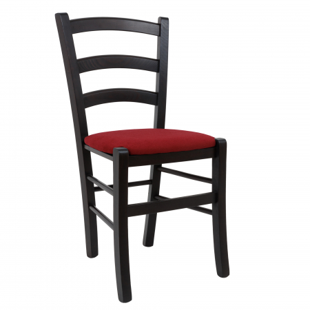 Scaune bucatarie - Scaun Paesana, cadru fag, culoare wenge, material stofa K4 rosu