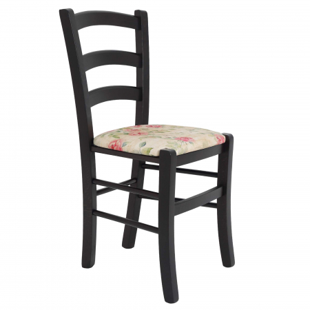 Magazin - Scaun Paesana, cadru fag, culoare wenge, material stofa print floral vintage