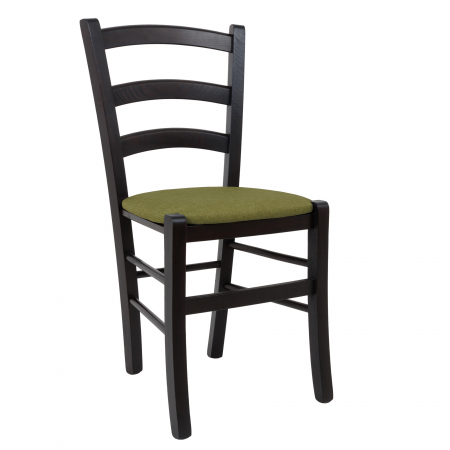 Scaune bucatarie - Scaun Paesana, cadru fag, culoare wenge, material stofa S22 verde