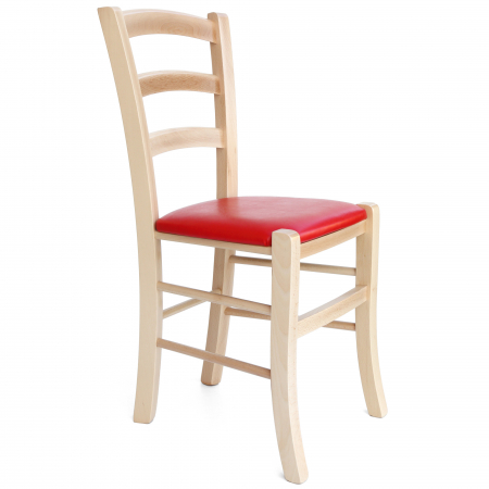 Magazin - Scaun Paesana, cadru fag, material piele ecologica rosu