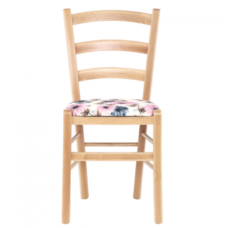 Fara Categorie - Scaun Paesana, cadru fag, material stofa print floral turcoaz