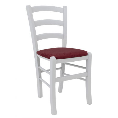 Magazin - Scaun Paesana, cadru fag, culoare alb, material stofa E42 visiniu