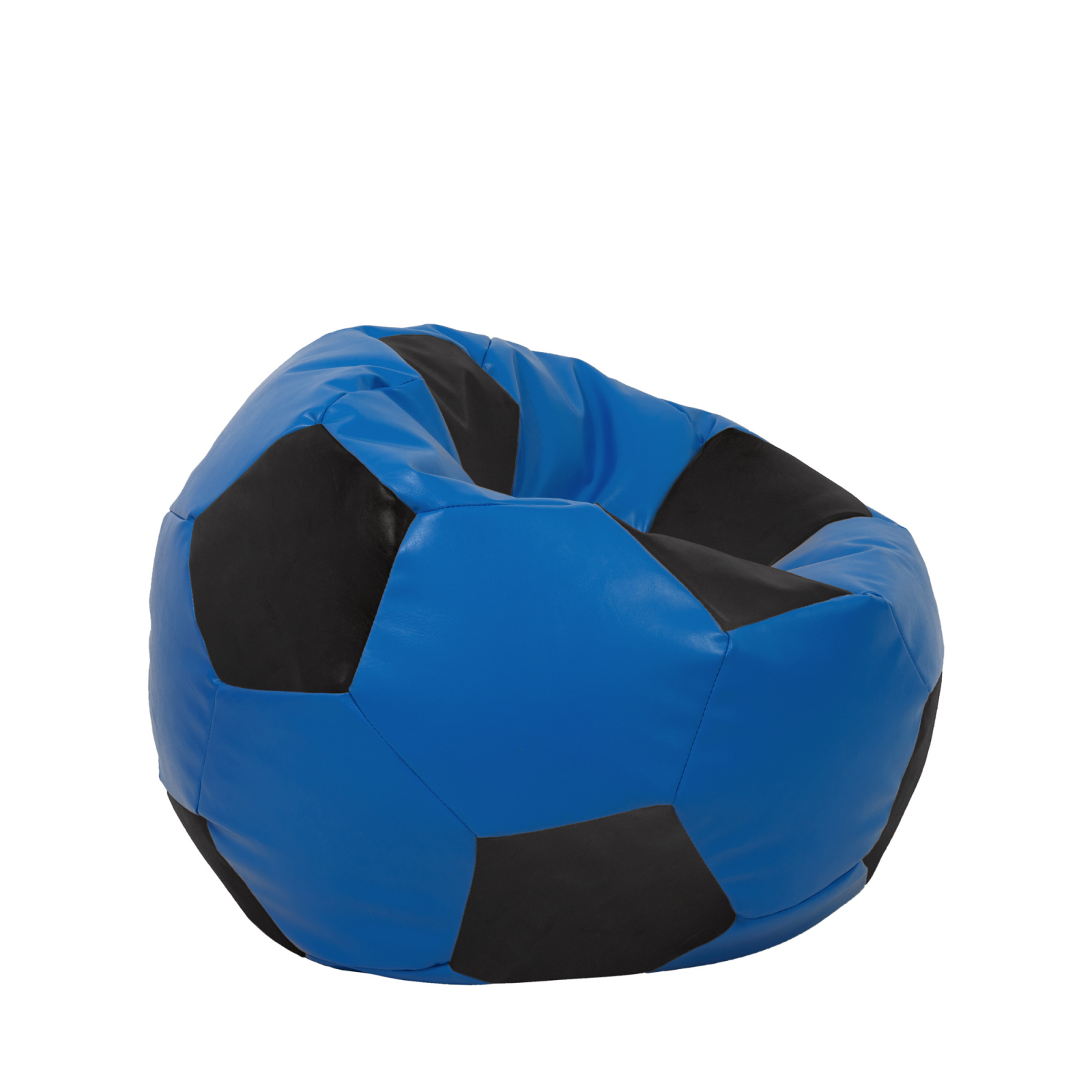 Mondo Ball - fotoliu puf - imitatie piele - albastru/negru [1]
