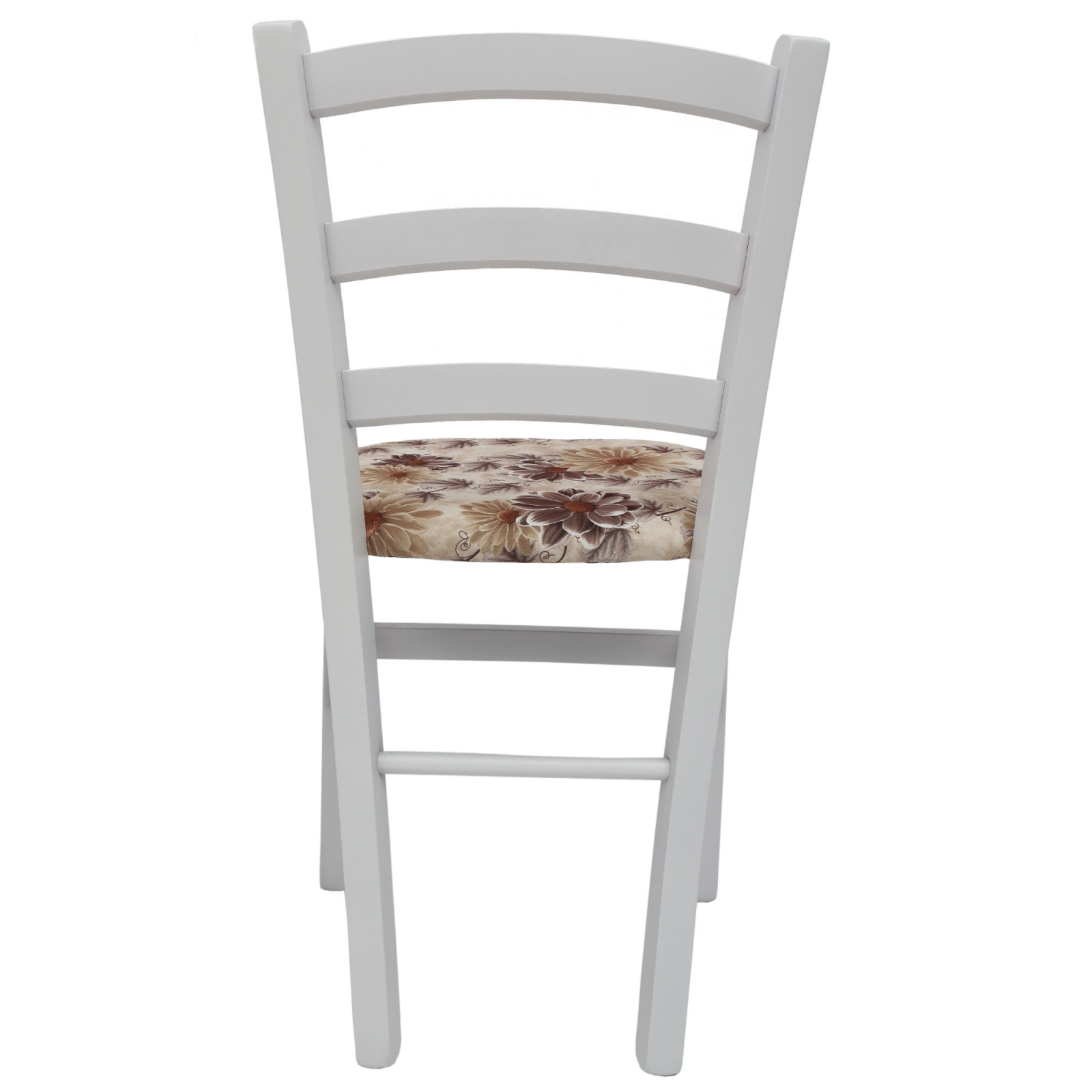 Scaun Paesana, cadru fag, culoare alb, material stofa print floral maro [3]