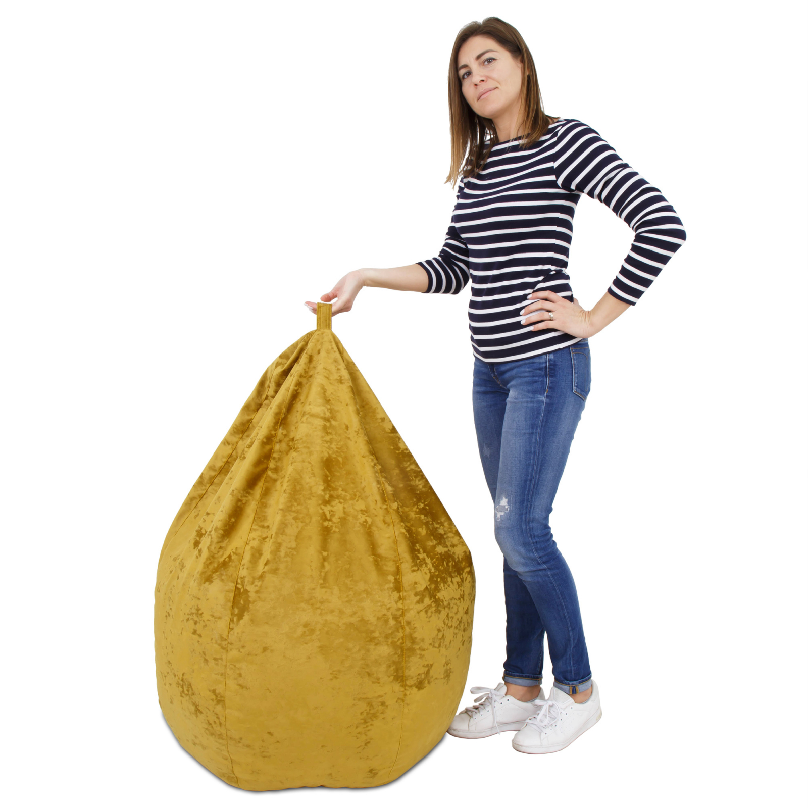 Mara - fotoliu puff - stofa E - galben 51 [4]