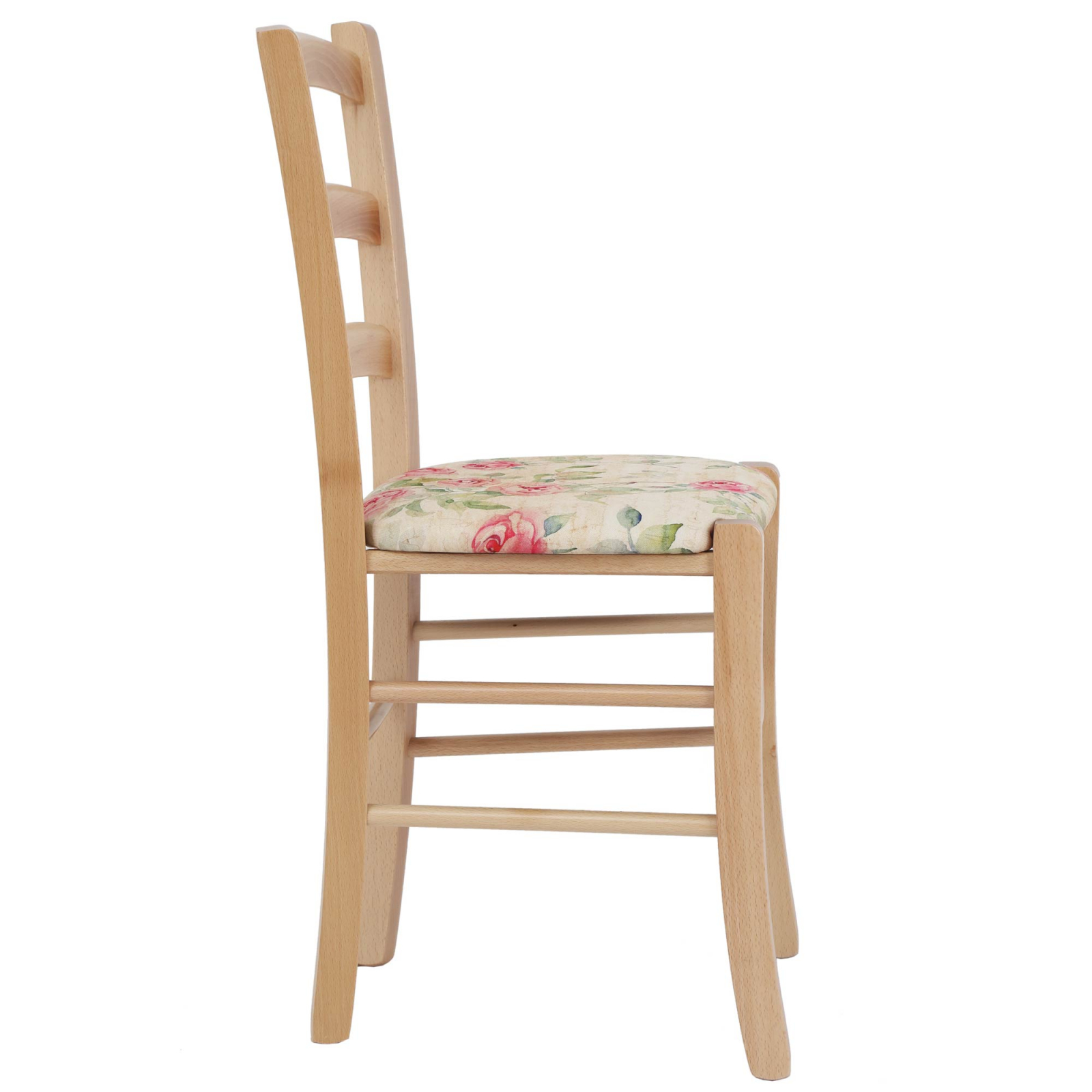 Scaun Paesana, cadru fag, material stofa print floral maro [1]