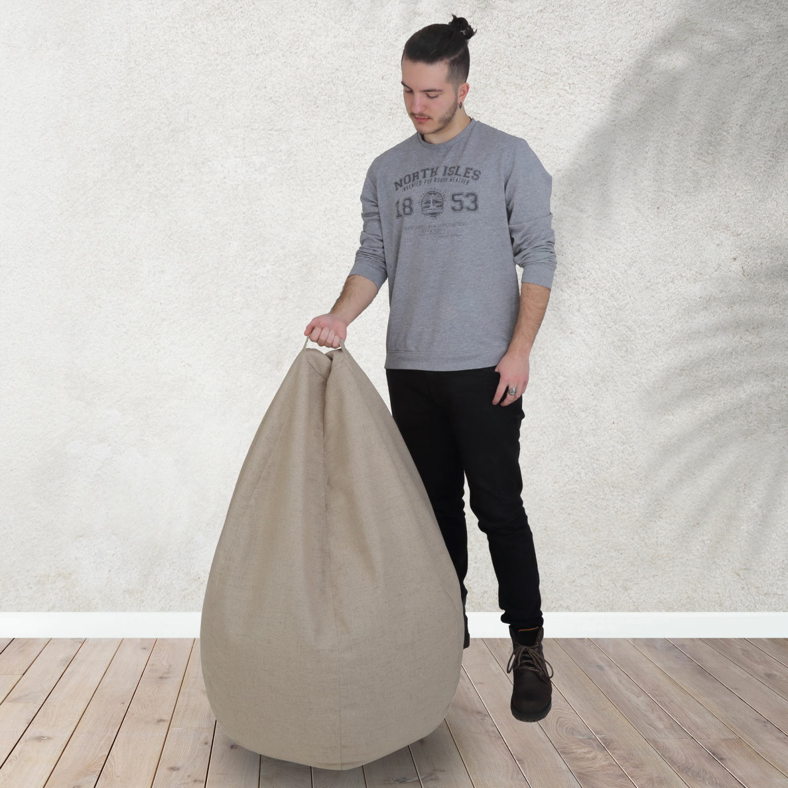 Mara - fotoliu puff - stofa G -crem 02 [7]