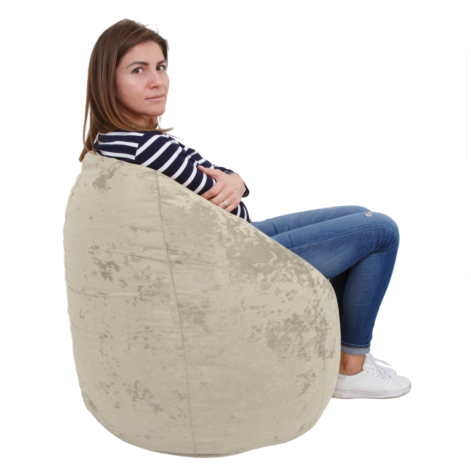 Mara - fotoliu puff - stofa E - crem 04 [3]