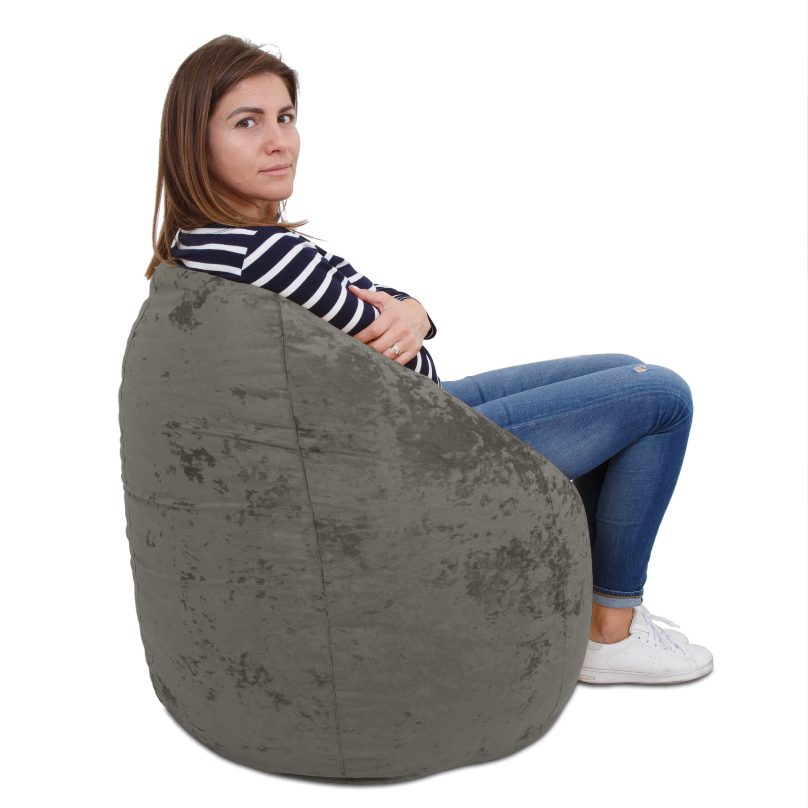 Mara - fotoliu puff - stofa E - gri 30 [3]