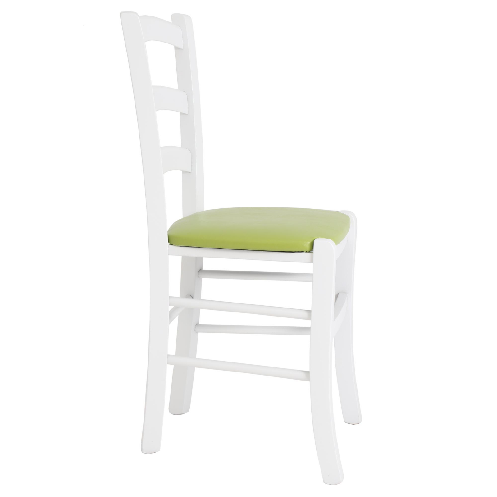 Scaun Paesana, cadru fag, culoare alb, material piele ecologica verde [1]