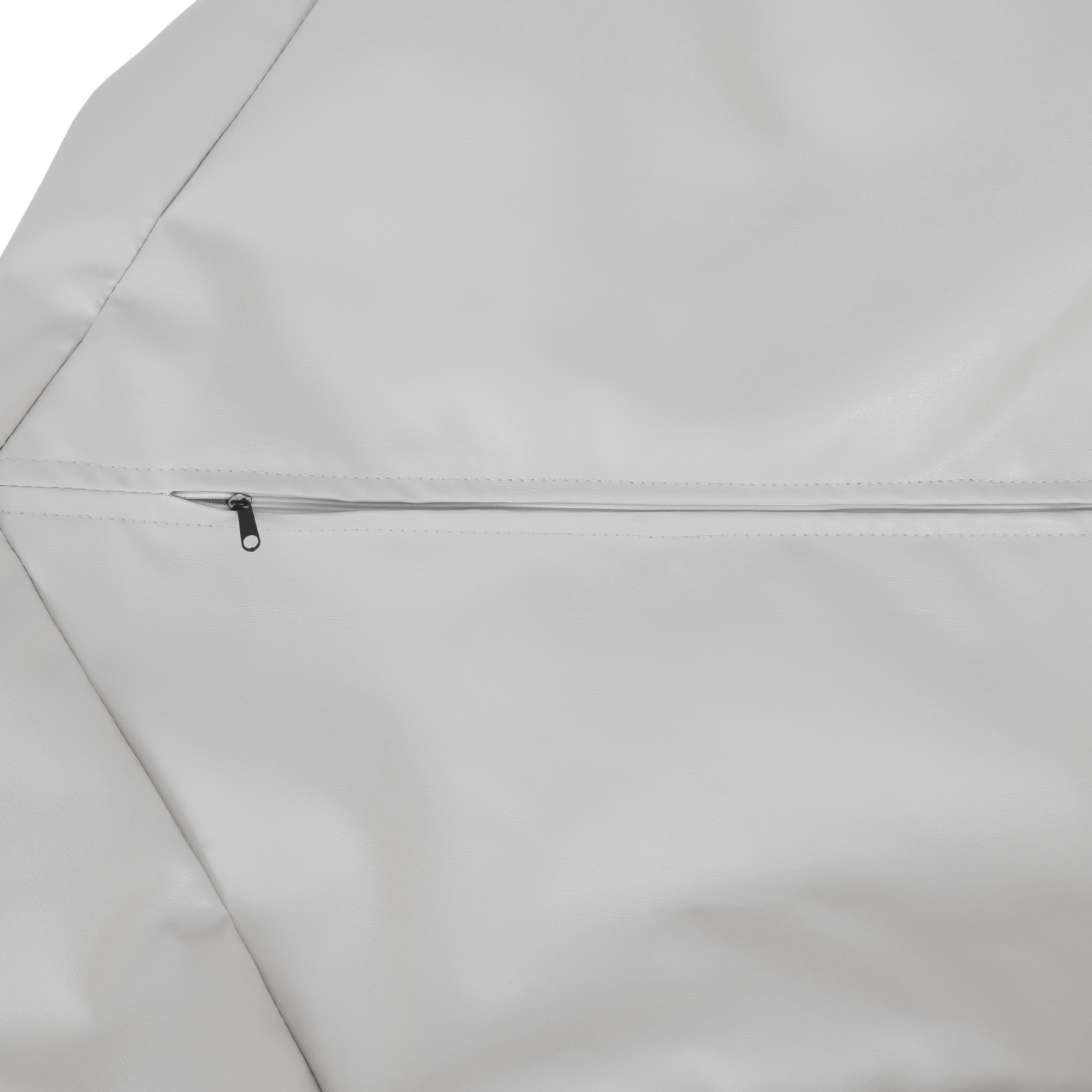 Mara - fotoliu puff - imitatie piele - alb [3]