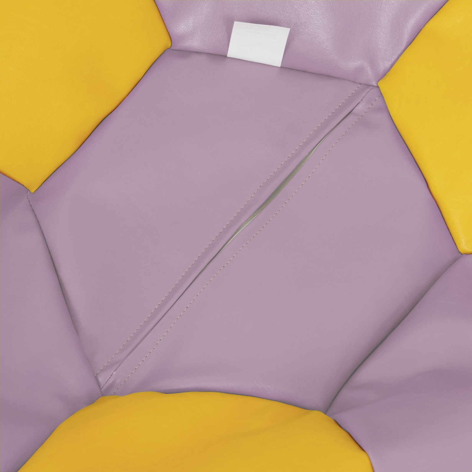 Baby Ball - fotoliu puf - imitatie piele mov/galben [2]