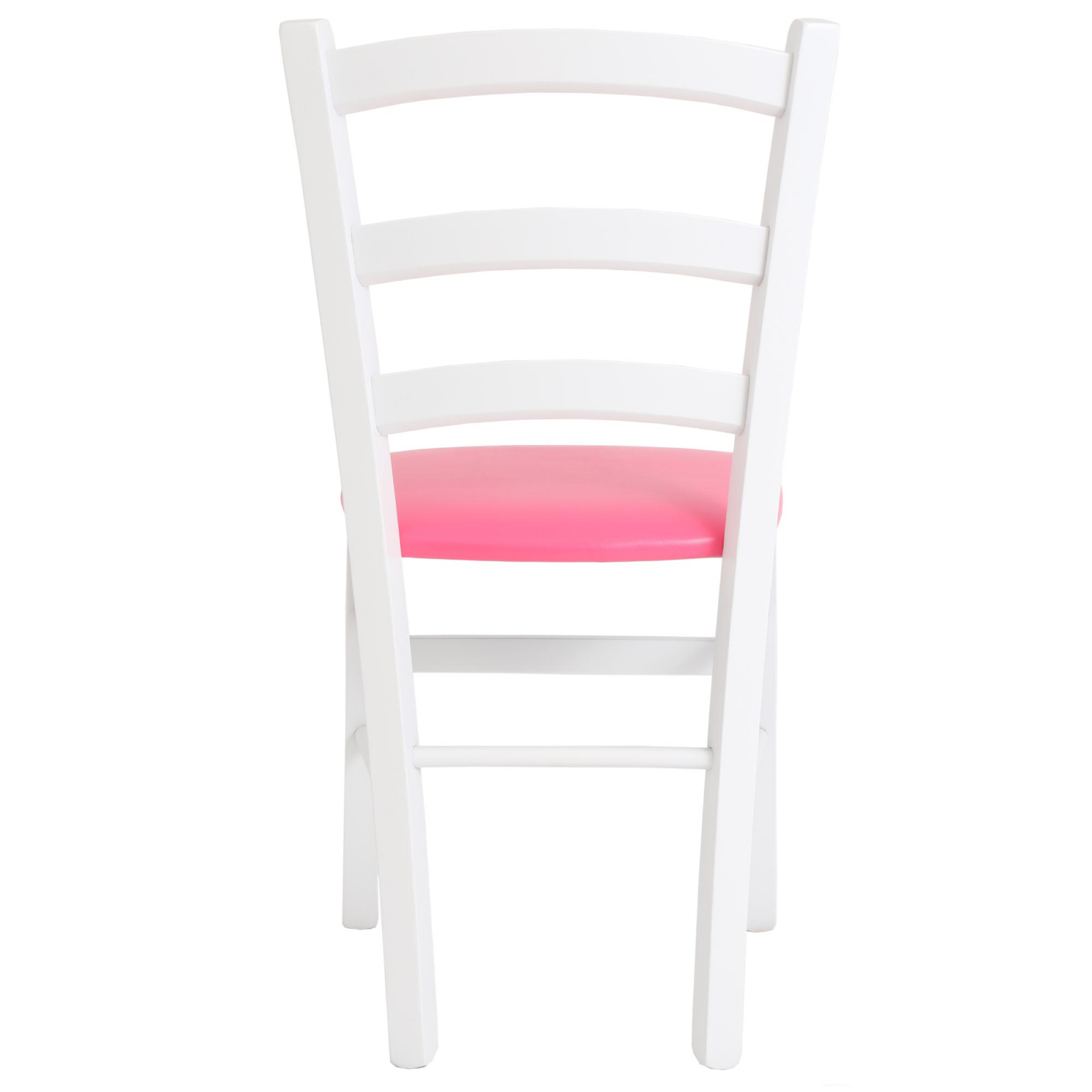 Scaun Paesana, cadru fag, culoare alb, material piele ecologica roz [2]