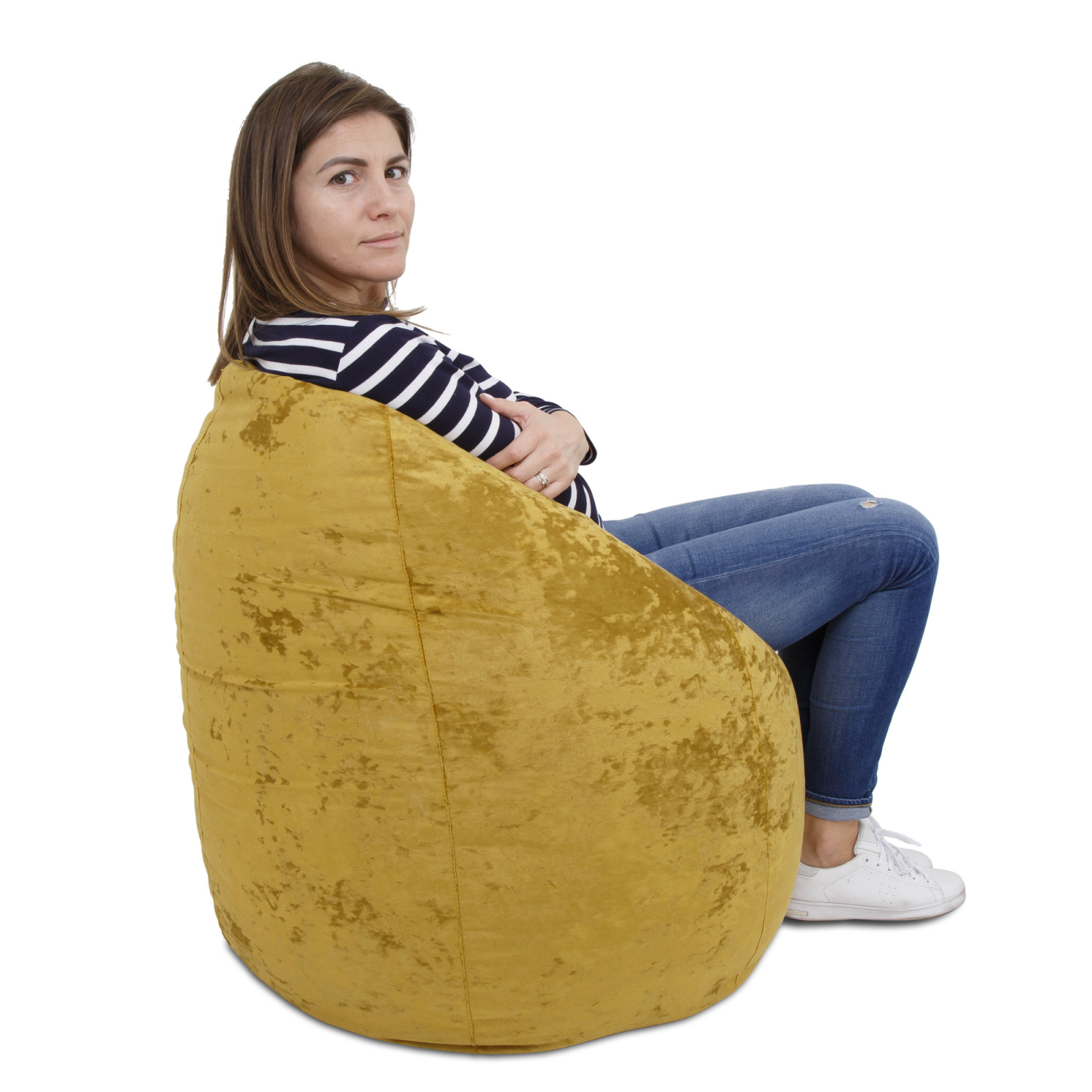 Mara - fotoliu puff - stofa E - galben 51 [3]