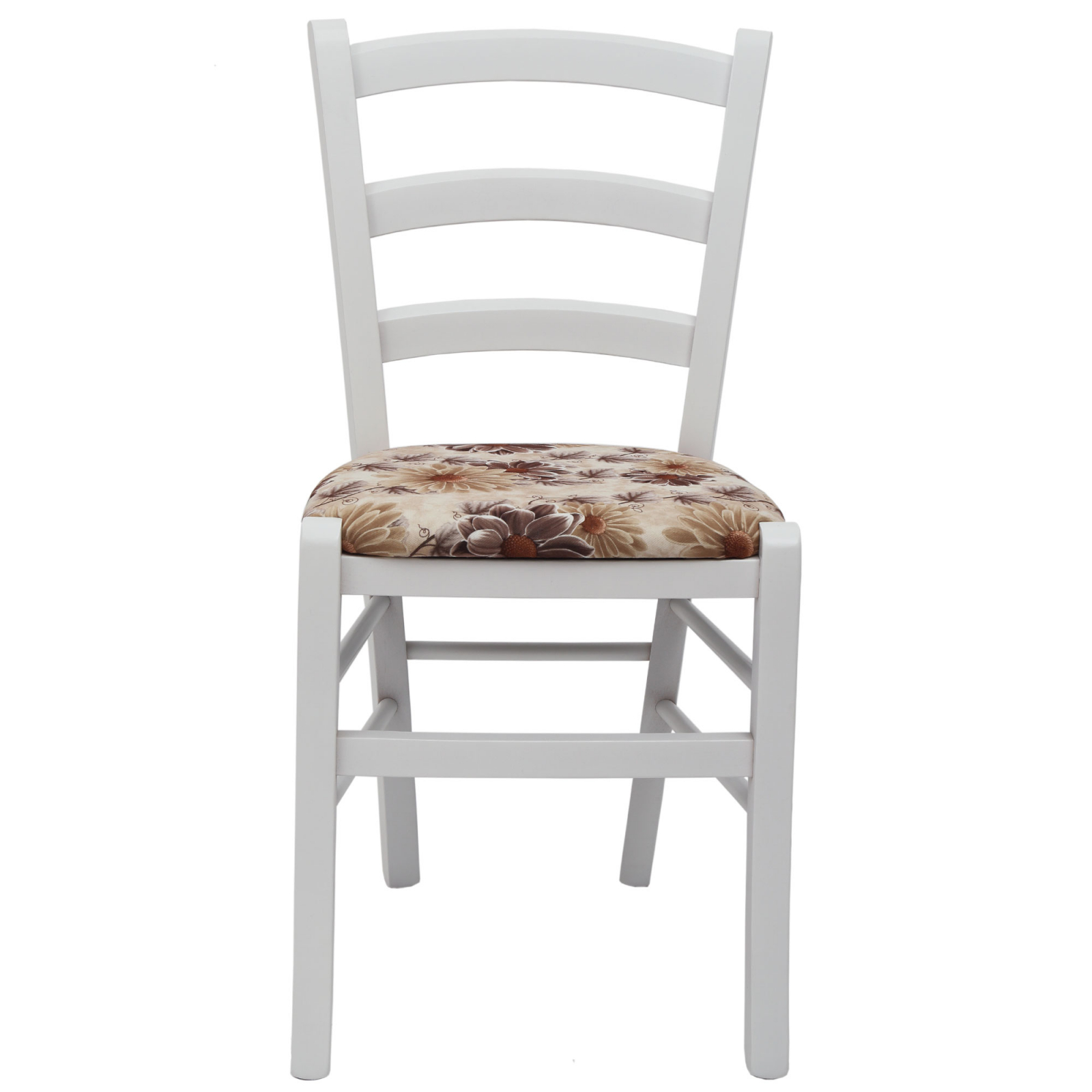 Scaun Paesana, cadru fag, culoare alb, material stofa print floral maro [1]