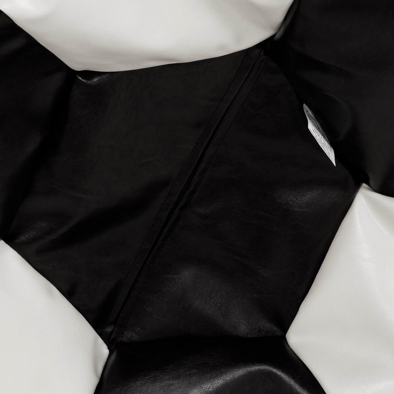 Mega Ball - fotoliu puf - imitatie piele negru/alb [2]