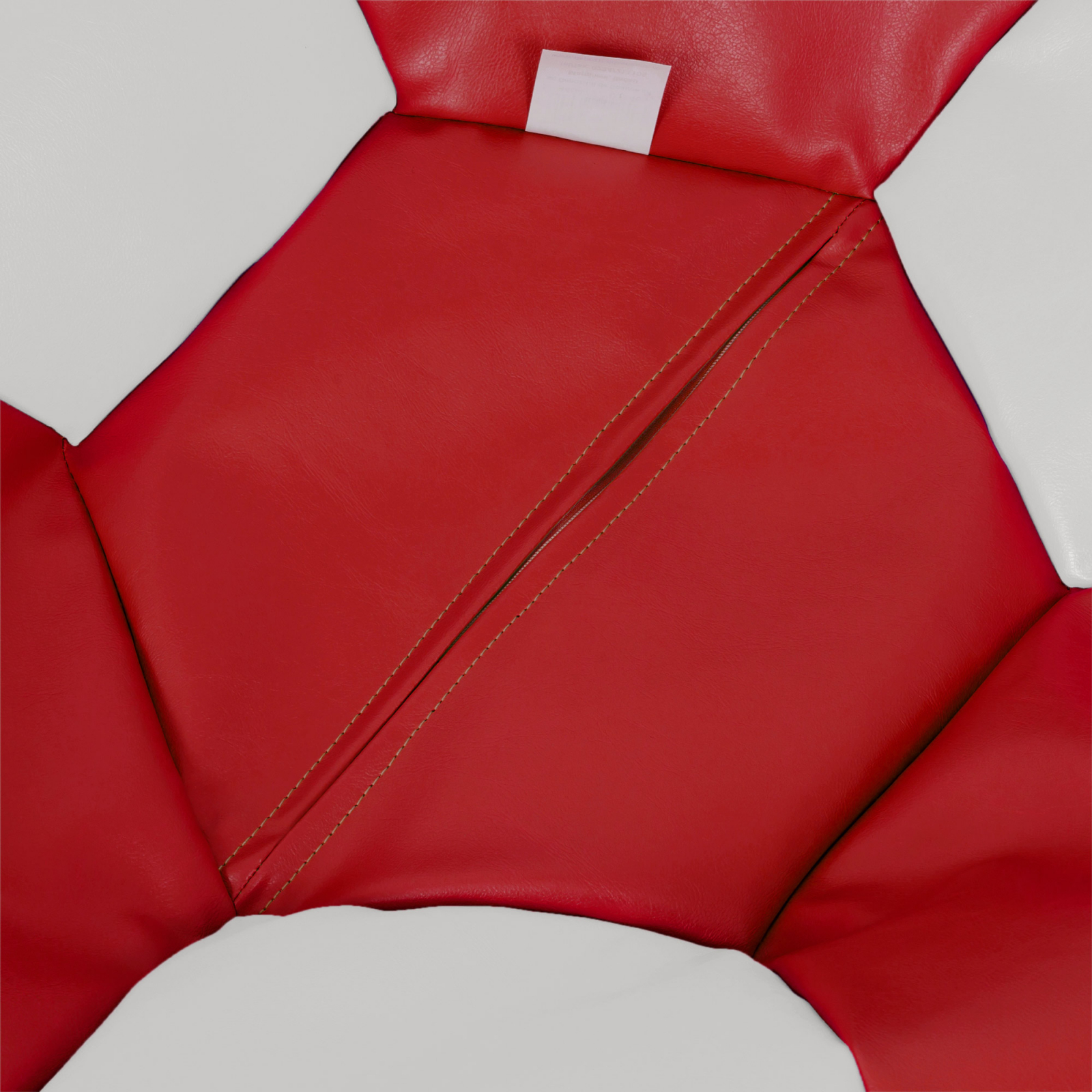 Mondo Ball - fotoliu puf - imitatie piele - rosu/alb [2]