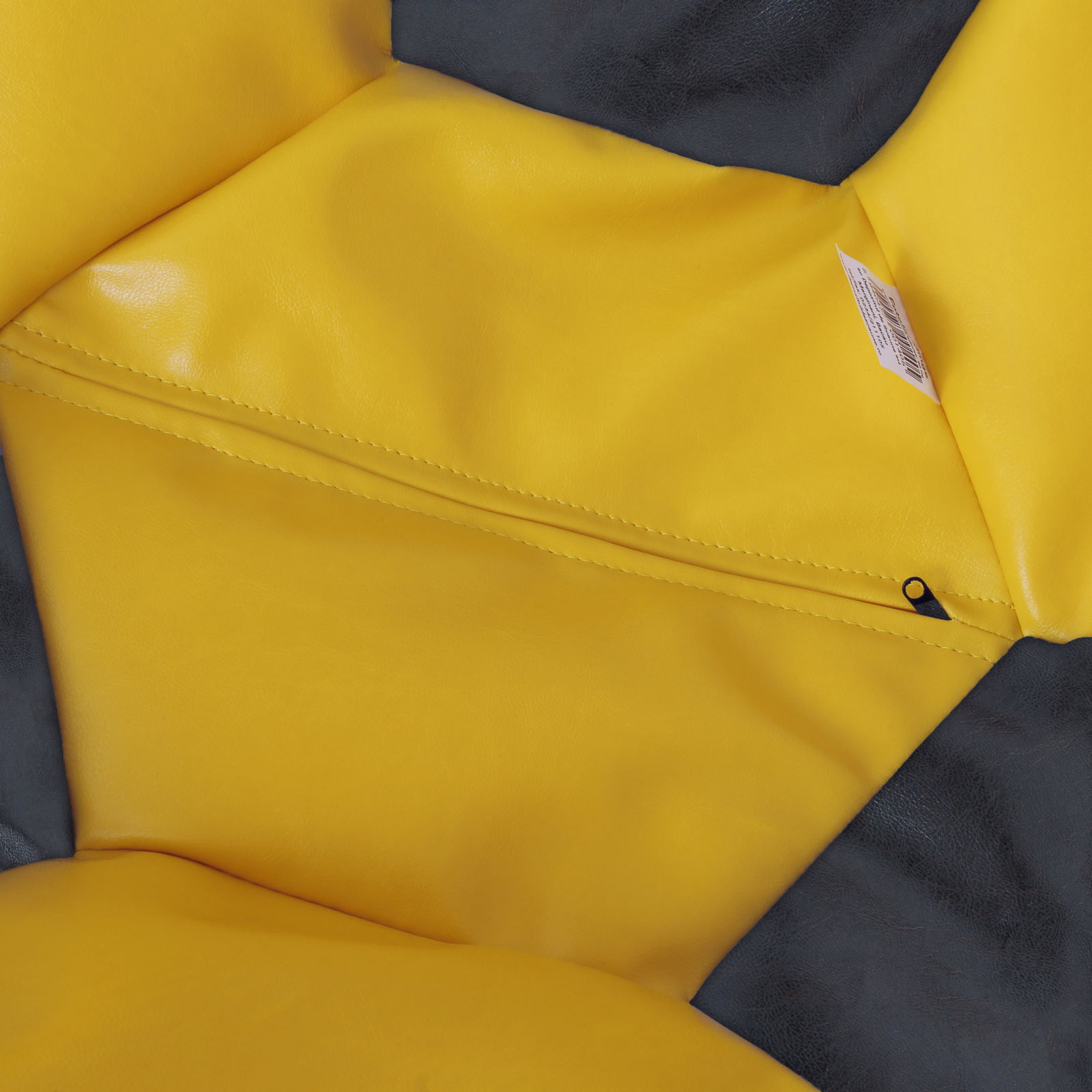 Baby Ball - fotoliu puf - imitatie piele galben/wenge [2]