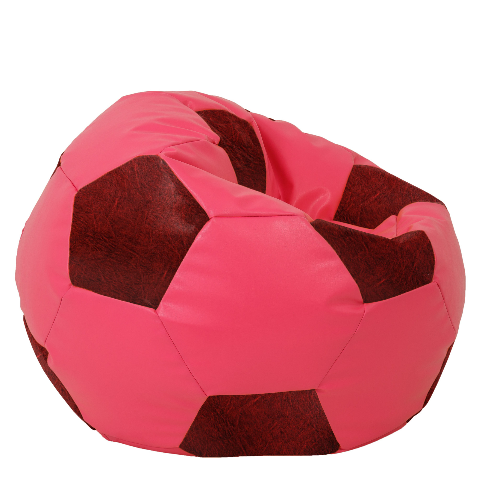 Mega Ball - fotoliu puf - imitatie piele roz/visiniu [1]