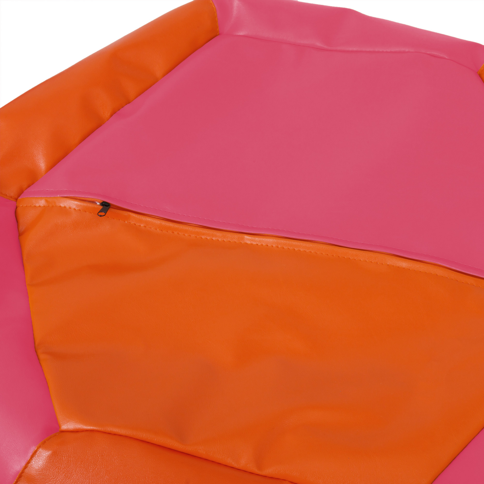Mara - fotoliu puff - imitatie piele - portocaliu/roz [3]