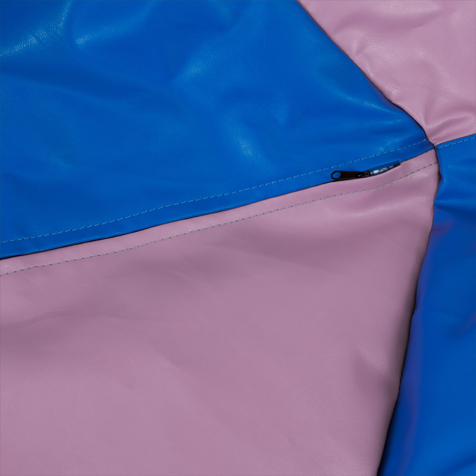 Mara - fotoliu puff - imitatie piele - mov/albastru [3]