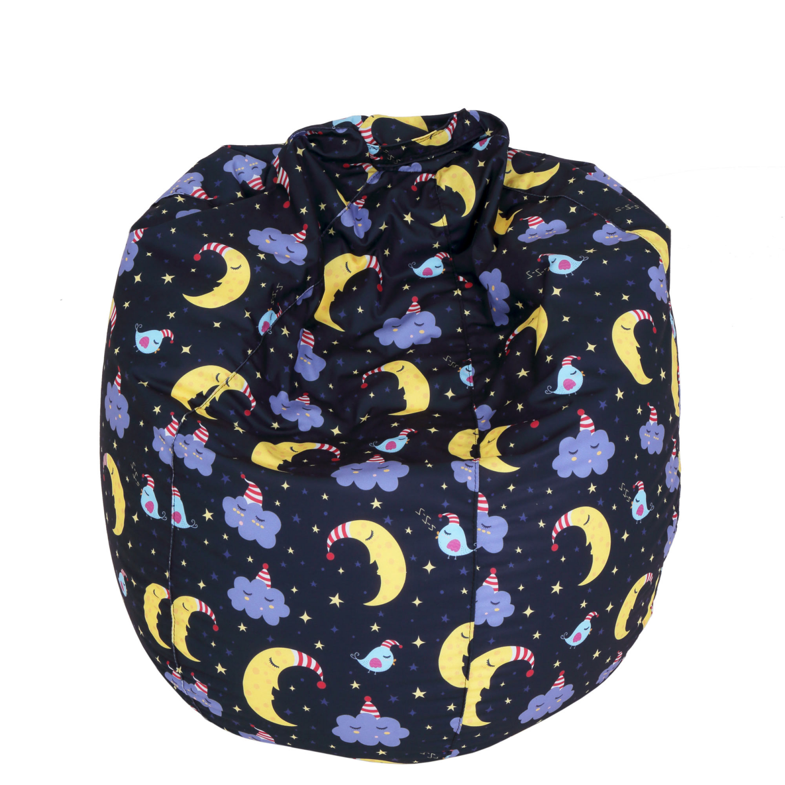 Mara - fotoliu puff - stofa print - luna si nori [1]