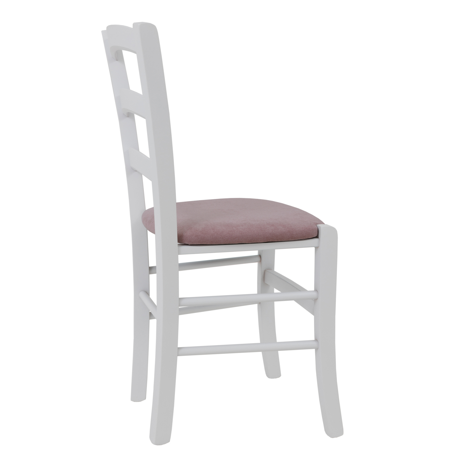 Scaun Paesana, cadru fag, culoare alb, material stofa K19 roz [2]