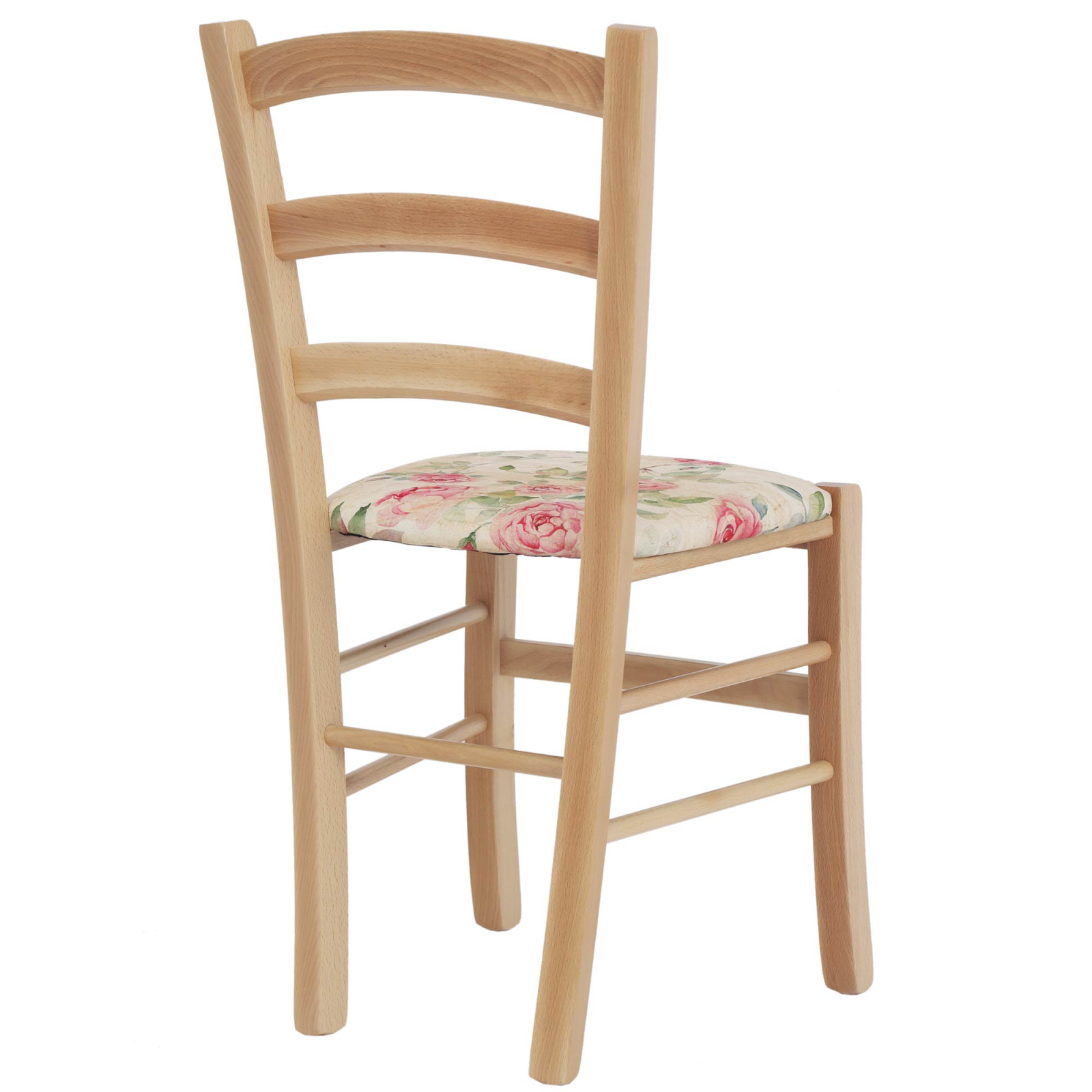 Scaun Paesana, cadru fag, material stofa print floral maro [2]