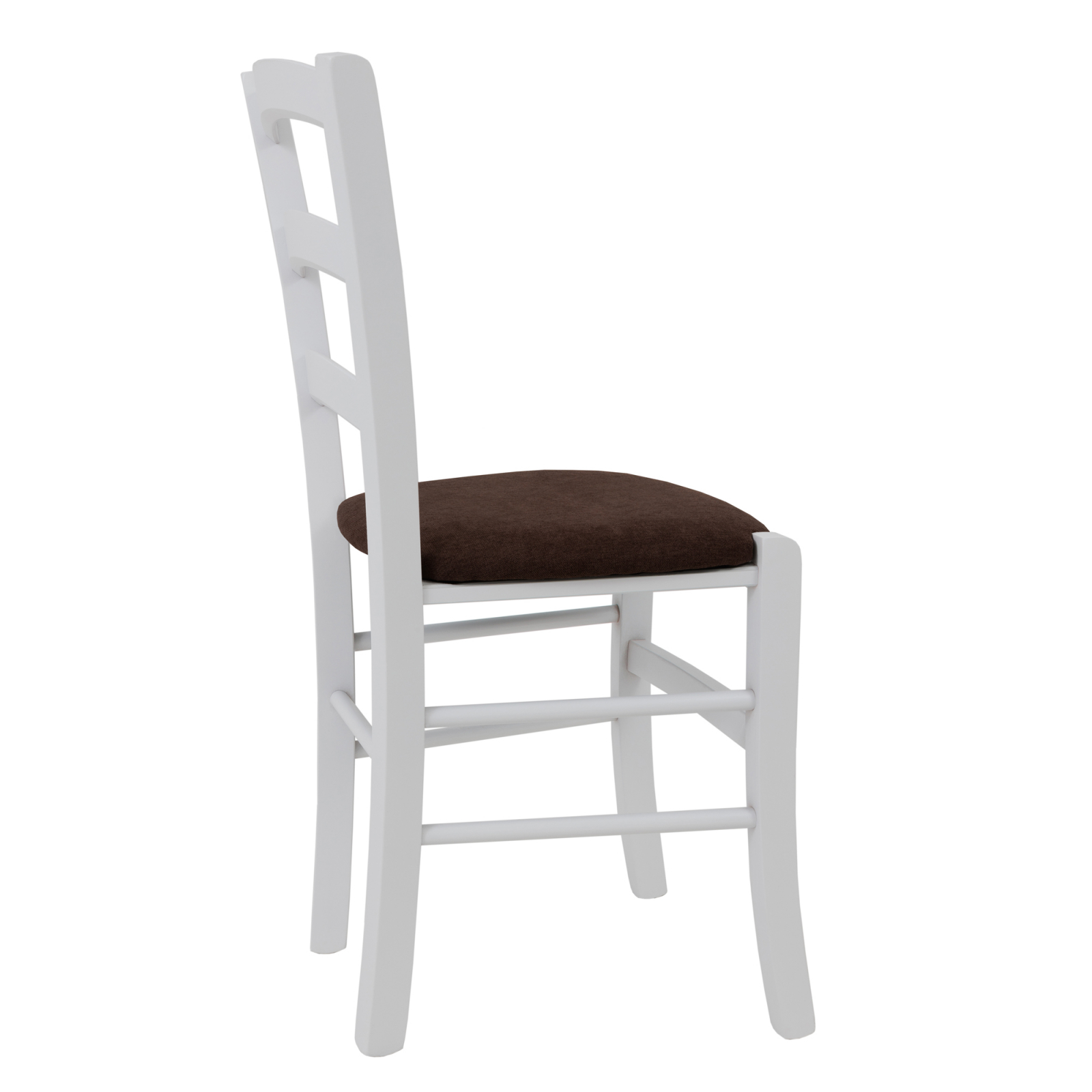 Scaun Paesana, cadru fag, culoare alb, material stofa K7 maro [2]