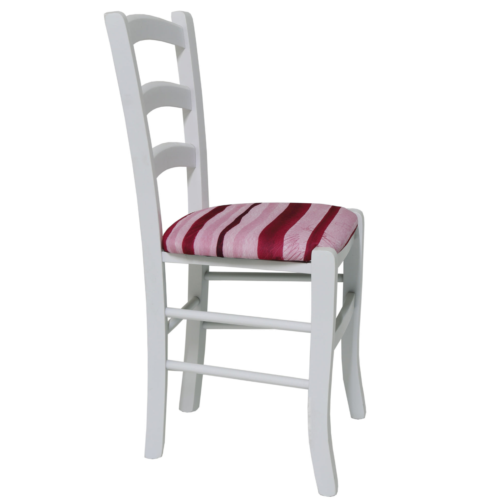 Scaun Paesana, cadru fag, culoare alb, material stofa print dungi [1]