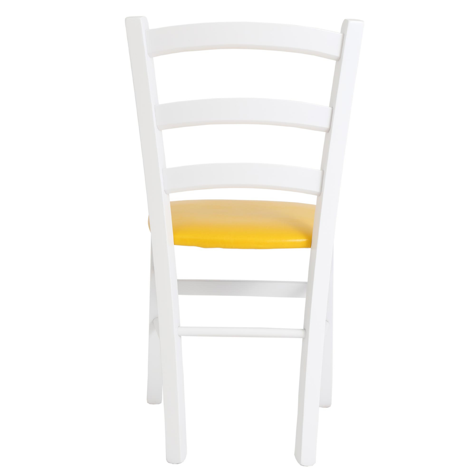 Scaun Paesana, cadru fag, culoare alb, material piele ecologica galben [3]