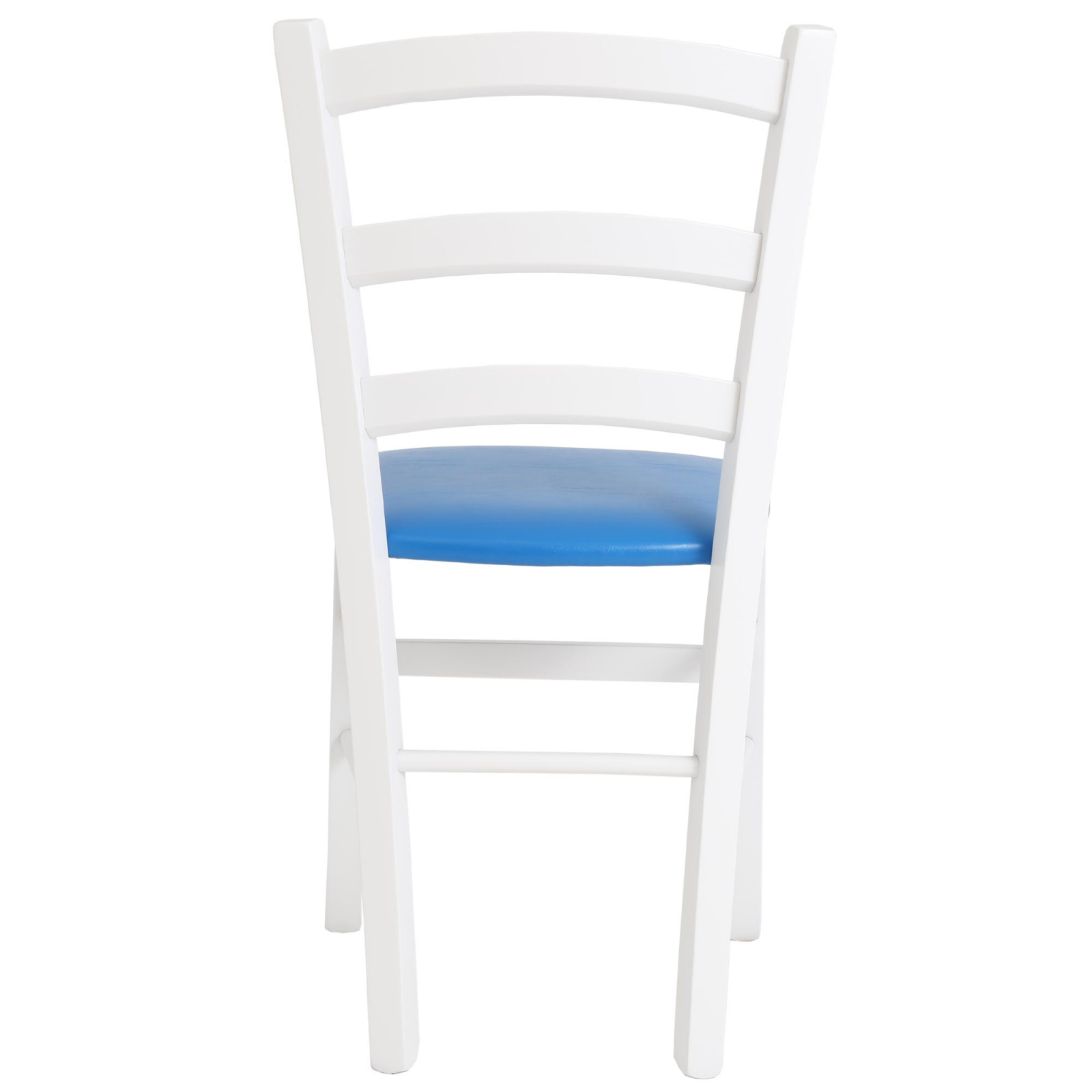 Scaun Paesana, cadru fag, culoare alb, material piele ecologica albastru [2]