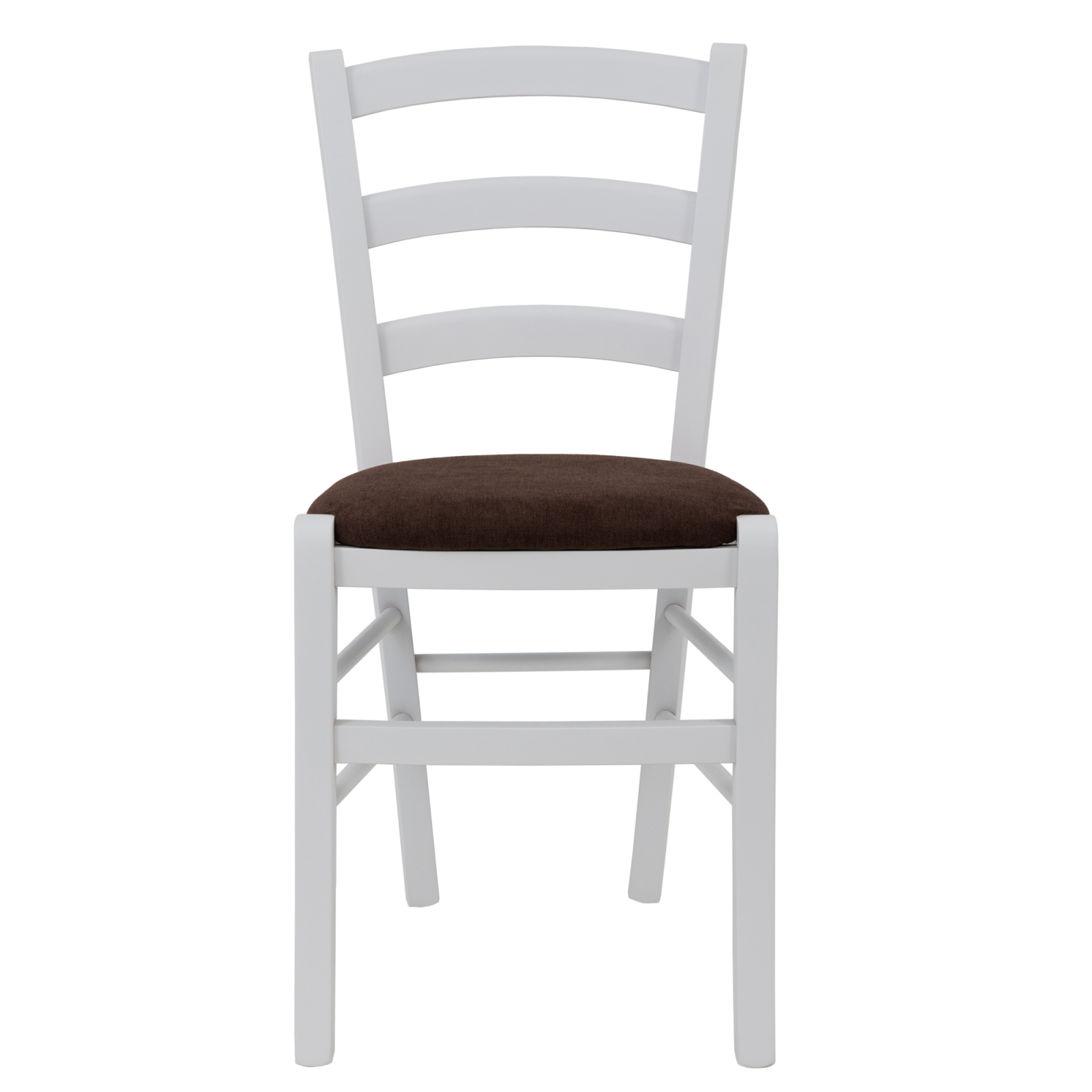 Scaun Paesana, cadru fag, culoare alb, material stofa K7 maro [1]